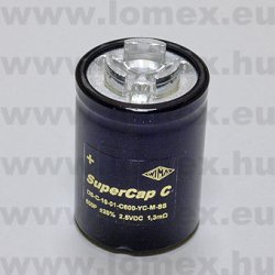 600F  2.5V (WIM) RoHS 50x75mm 20%SUPERCAP C - 07-11-58