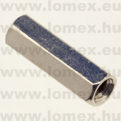 M3x15mm (FEM) BELSŐ-BELSŐ FÉM TÁVTARTÓ FELÜLETKEZELT - 14-02-06