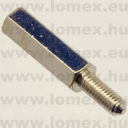 M3x15mm+8mm (FEM) KÜLSŐ-BELSŐ FÉM TÁVTARÓ FELÜLETKEZELT - 14-02-07