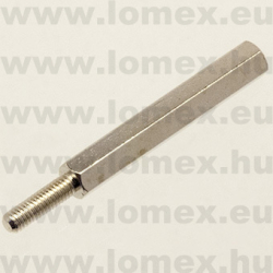 M3x30mm+10mm (FEM) KÜLSŐ-BELSŐ FÉM TÁVTARÓ FELÜLETKEZELT - 14-02-14