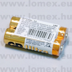 CERUZA ELEM  1.5V ULTRA ALKALINE  GP LR6 ˝AA˝  14.5x50.5mm TARTÓS 2db/zsugor - 23-00-10