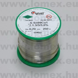 Sn99Cu 0.7mm 0.25kg FORRASZTÓ ÓN (CYN) RoHS - 27-00-17