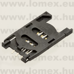 SIM CARD 6P  BLOCK TYPE,HINGED COVER h=2.5mm (   ) RoHS SMT 90°  WITHOUT SWITCH - 43-27-82