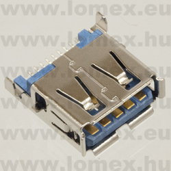 USB-A 3.0  9P ANYA 90° USB-A3.0S09PFHTC-SMT (T-T) RoHS SMD - 43-29-21