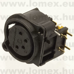 CANNON  4 P  ANYA  XLR  NC4FAH (NTR) PCB 90°  NEUTRIK BEÉPÍTHETŐ  NYÁK  A-V Ł - 43-31-08