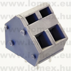 SORKAPOCS  2 P RM 5.08 45°  DG245-5.08-02P-11 (DEG) RoHS h=12.8mm RUGÓS 0.2-2.5mm2 17A 450V AWG28-12 IEC/UL - 43-38-40
