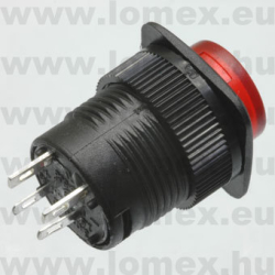 R13-508AL-RED (SCI) RoHS PUSH B. D=16 2P SPST - 45-04-63