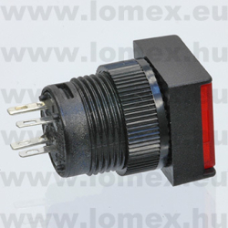 R13-508BL2-RED (SCI) RoHS PUSH B. D=16 2P SPST - 45-07-96