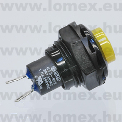 R13-502A-05 YELLOW (SCI) RoHS PUSH B. D=12 2P SPST - 45-08-01