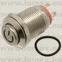 PBS-12RMET-2 (FEM) PUSH B. D=12 2P SPST POWER ICON - 45-10-82