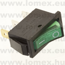 RSL101-3C-GRE (FEM) RoHS ROCKER 11x30 3P SPST GREEN 0-I 230VAC - 45-12-07