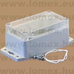 P205CMF-IP68 (GAI) RoHS 115x65x55mm MŰA. POLIKARBONÁT+ÁTLÁTSZÓ FEDÉL FÜLLEL - 47-04-57