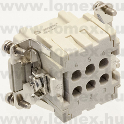 DE-006-FC (DEG) RoHS SIZE  3 INSERT FEMALE  6 P - 48-04-49