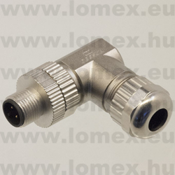 PASH-M12A-04P-MM-SR7002 (DEG) RoHS M12 SHIELDED 4POL MALE A-code 90° FÉM - 48-05-73