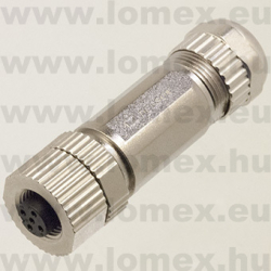 PASH-M12A-03P-FF-SL7001 (DEG) RoHS M12 SHIELDED 3P FEMALE A-code FÉM - 48-06-08