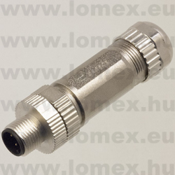 PASH-M12A-03P-MM-SL7001 (DEG) RoHS M12 SHIELDED 3P MALE A-code FÉM - 48-06-10