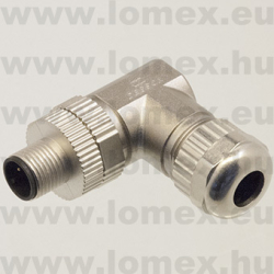 PASH-M12A-03P-MM-SR7001 (DEG) RoHS M12 SHIELDED 3P MALE 90° A-code FÉM - 48-06-11