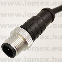 PM-M12A-03P-MM-SL8C01 (DEG) RoHS M12 3POL MALE A-code CABLE 1m - 48-06-75