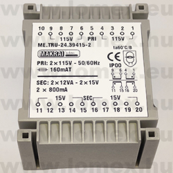 TRU-24.39415-2 (ME) RoHS 24VA 2x15V - 49-04-12