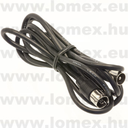 KOAX KÁBEL 1.5m FEKETE DUGÓ-ALJ - 54-00-84