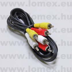 RCA-RCA KÁBEL 1m FEKETE 3-3 RCA DUGÓ - 54-00-88