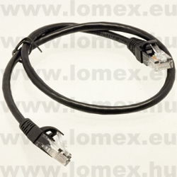 UTP KÁBEL PATCH  0.5m  UTP 8/8 DUGÓ-DUGÓ CAT5e FEKETE - 54-03-62