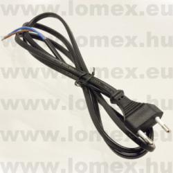 HÁLÓZATI KÁBEL 1.5m FEKETE FORR.VÉGGEL 2x0.5mm - 54-03-69