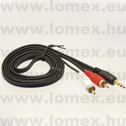 RCA-JACK KÁBEL 1.2m FEKETE 2 RCA DUGÓ-3.5 JACK - 54-03-96