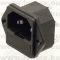 HÁLÓZATI  3 P  APA+BIZT. SC-9F (   )   C14 27.5x31.5mm 10A/250VAC  CSAVAROS  SARU4.8  VDE     Ł - 43-31-05