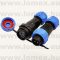 DS1110-56-3BU81A (CNF) RoHS ROUND 13mm PAIR 3 POL MALE+FEMALE 13A/250VAC 180° - 48-07-27
