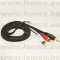 RCA-JACK KÁBEL 1.2m FEKETE 2 RCA DUGÓ-3.5 JACK - 54-03-96